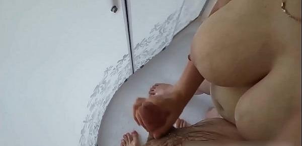  step mom jerk off a dick to her son in the shower